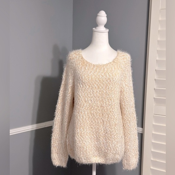 Buffalo David Bitton‎ Super Soft & Cozy Sweater Size Large Oversized Cream Ivory - Picture 1 of 8